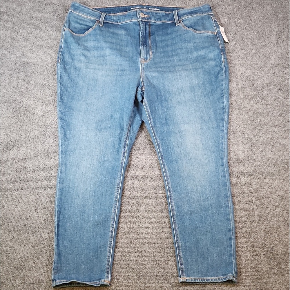Old Navy High Rise Super Skinny Jeans Women 18 Short NWT Blue Measures 36x24